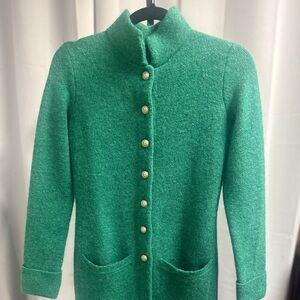 New, never worn green cardigan with gold buttons.